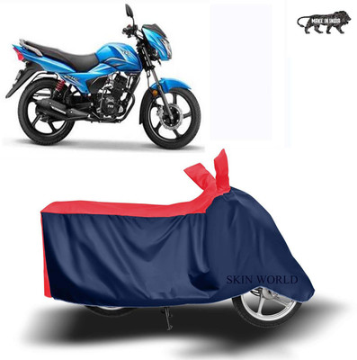 SKIN WORLD Two Wheeler Cover for TVS(Victor, Red, Blue)