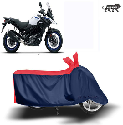 SKIN WORLD Two Wheeler Cover for Suzuki(V-Strom 650 XT, Red)