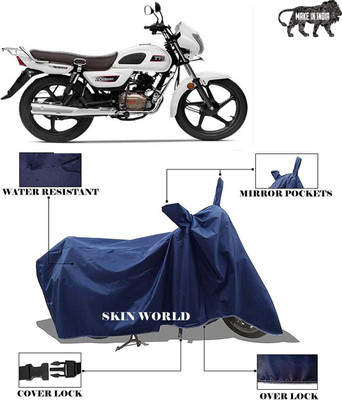 SKIN WORLD Two Wheeler Cover for TVS(Radeon, Blue)
