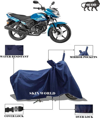 SKIN WORLD Two Wheeler Cover for Yamaha(Saluto RX, Blue)