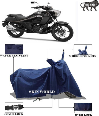 SKIN WORLD Two Wheeler Cover for Suzuki(Intruder, Blue)