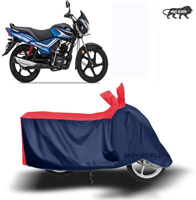 SKIN WORLD Two Wheeler Cover for TVS(Star City Plus, Red)