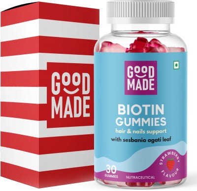 GOODMADE Biotin Gummies for Healthy Hair, Skin & Nails for Adults & Kids 10,000 mcg(60 Tablets)