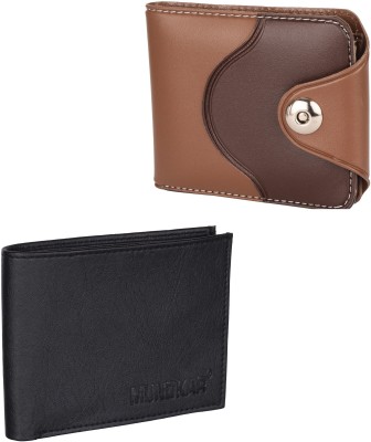 Mundkar Boys Brown, Black Artificial Leather Wallet(5 Card Slots, Pack of 2)