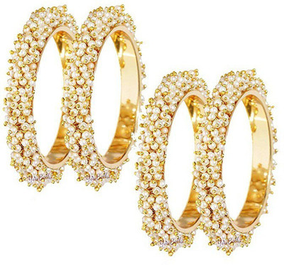Quality Products Bhopal Metal Pearl Gold-plated Kada(Pack of 2)