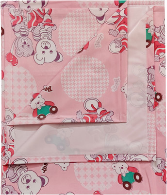 ECOSOFT Plastic Baby Bed Protecting Mat(PINK TEDDYBEAR, Extra Large)