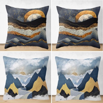 DARSHANAM WORLD Abstract Cushions Cover(Pack of 4, 16 cm*16 cm, Blue)