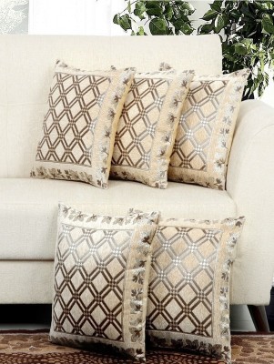 R2H2 Velvet Cushions Cover(Pack of 5, 40 cm*40 cm, Beige)