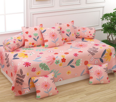 Hetvik home decor Polycotton Abstract Diwan Set(Multicolor)