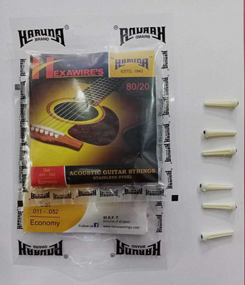 KARUNA Acoustic KARUNNA ECOMNOMY AND PIN FOR GUITAR BRIDGE Guitar String(6 Strings)