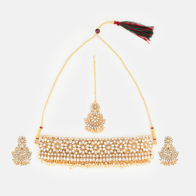 Atibelle Brass Gold-plated Gold Jewellery Set(Pack of 1)