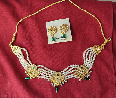 durvacreation Brass, Copper Green Jewellery Set(Pack of 1)