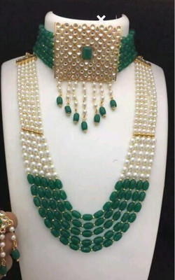durvacreation Brass, Copper Green Jewellery Set(Pack of 1)