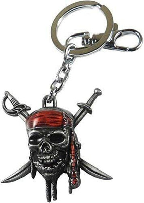 WHITE POPCORN Metal Pirates of The Caribbean Captain Skull silver Key Chain Key Chain
