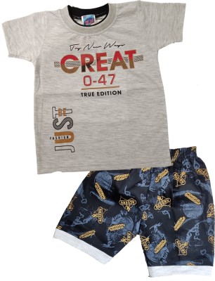 Ni Kids Baby Boys & Baby Girls Casual T-shirt Shorts(Grey)