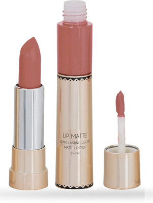 Emijun 2 IN 1 PROOF & SMUDGE PROOF MATTE FINISH LIPSTICK LIGHT BROWN(LIGHT BROWN, 8 g)