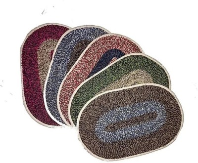 varsha tex Cotton Door Mat(Multicolor, Medium, Pack of 5)