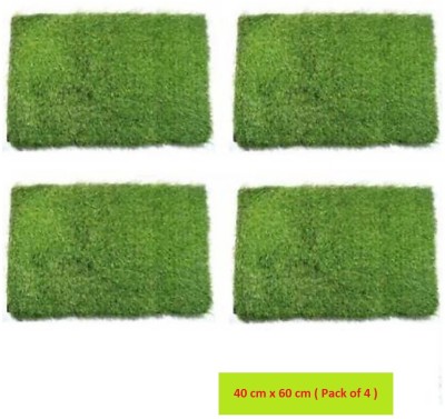 GULISTAAN Artificial Grass, PP (Polypropylene) Door Mat(Natural Green, Large, Pack of 4)