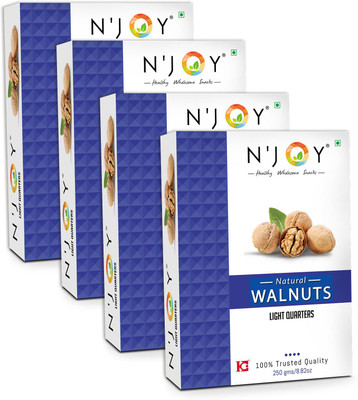 N'Joy Natural Light Quarters walnuts kernels (Without shell) 250g x 4 Walnuts(4 x 0.25 kg)