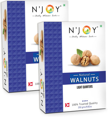 N'Joy Natural Light Quarters walnuts kernels (Without shell) 250g x 2 Walnuts(2 x 250 g)