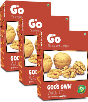 Go Organic Extra Light Quarters Walnuts Kernels Walnuts(3 x 250 g)