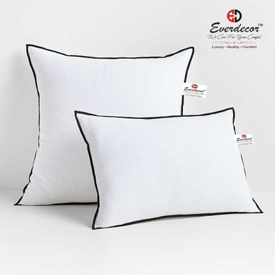 EVERDECOR Microfibre Solid Sleeping Pillow Pack of 2(White)