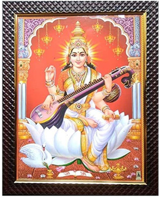 SVC Handicrafts Goddess Saraswati Photo Frame for Pooja Room Religious Frame