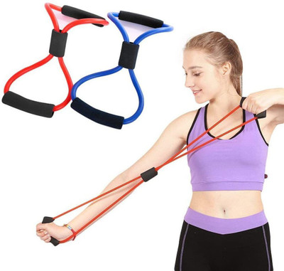 Pheonix Exercise Band 8 Shape Resistance Bands 2pcs Rope Tube Workout Fashion Body Resistance Tube(Multicolor)