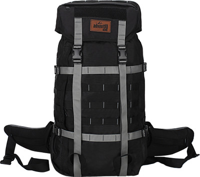 AdventIQ RIMPAC Series|Army / Militray Bag/Extensive Molle Webbing |Raincover -BLK Clr Rucksack  - 60 L(Black)