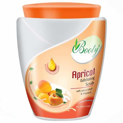 BOOTY Apricot Exfoliating Scrub With Walnut Shell & Vitamin E For Face, Body Scrub(900 ml)