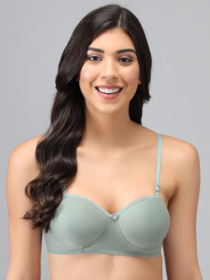 HiloRill Women Full Coverage Lightly Padded Bra(Green)