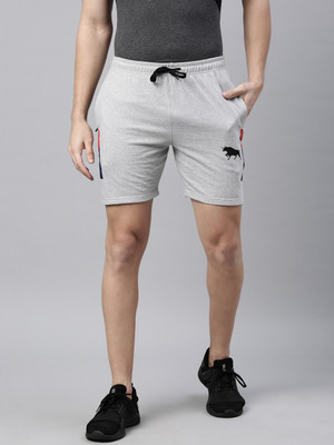 Bushirt Solid Men Grey Basic Shorts