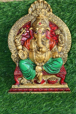 salvusappsolutions Metal Wall Hanging Lord Ganesha Idol for Home-Office Decor & Gift Item Decorative Showpiece  -  20.3 cm(Metal, Multicolor)