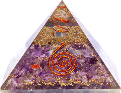 anciently Amethyst Orgonite Pyramid Vastu Pyramid Reiki Healing Pyramids Feng Shui Pyramid Decorative Showpiece  -  5.08 cm(Crystal, Purple)