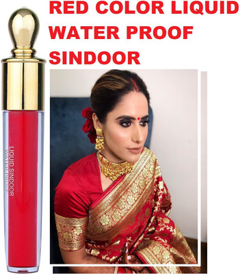 YAWI Red Color Sponge-Tip- Applicator Waterproof With Floral Pigment Sindoor(Red)