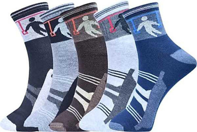 SOXSTER Men Embriodered Ankle Length(Pack of 5)