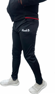 mank D Solid Men Black Track Pants