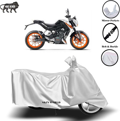 THE REAL ARV Waterproof Two Wheeler Cover for KTM(Duke 200, Silver)