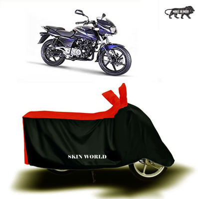 SKIN WORLD Two Wheeler Cover for Bajaj(Pulsar 180, Red, Black)