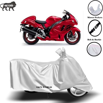 SKIN WORLD Two Wheeler Cover for Suzuki(Gixxer SF 250, Silver)