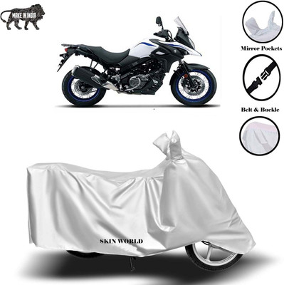APNEK Waterproof Two Wheeler Cover for Suzuki(V-Strom 650 XT, Silver)