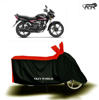 SKIN WORLD Two Wheeler Cover for Honda(CB Shine, Red, Black)