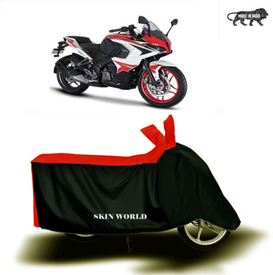THE REAL ARV Waterproof Two Wheeler Cover for Bajaj(Pulsar RS200 BS6, Red, Black)