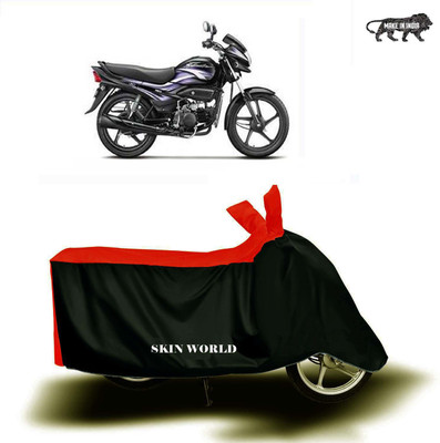 SKIN WORLD Two Wheeler Cover for Hero(Super Splendor, Red, Black)