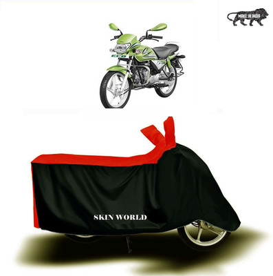 SKIN WORLD Two Wheeler Cover for Hero(HF Deluxe BS6, Red, Black)