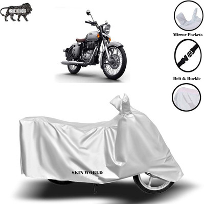 THE REAL ARV Waterproof Two Wheeler Cover for Royal Enfield(Classic 350, Silver)