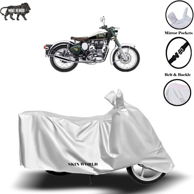 THE REAL ARV Waterproof Two Wheeler Cover for Royal Enfield(Classic Chrome, Silver)