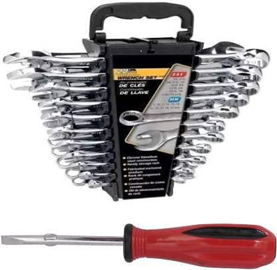 Exotic Arcade Combo of Long Screwdriver and Combination Spanner Set || Best Quality Heavy Duty Double Sided Combination Wrench(Pack of 13)