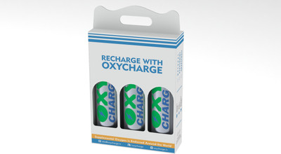 Oxycharge All-Natural Oxygen For Health, Wellness - Peppermint - Pack Of 3 Portable Oxygen Can
