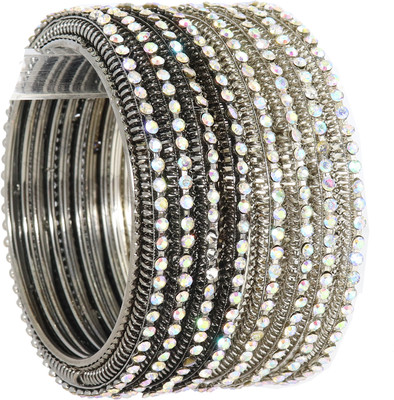 NMII Metal Zircon Bangle Set(Pack of 8)